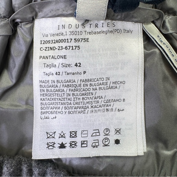 NEW Moncler Logo Patch Track Pants Gray Wool Blend Size 42 / Small - Picture 8 of 10
